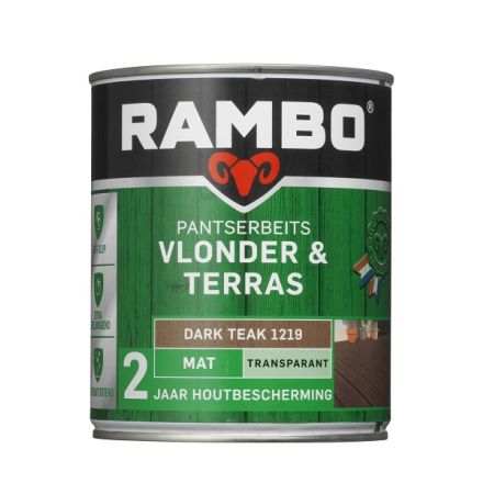 Rambo Pantserbeits Vlonder & Terras Mat Transparant - Dark Teak