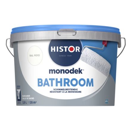 Histor Monodek Bathroom Schimmelbestendig - Ral 9010 2,5 liter