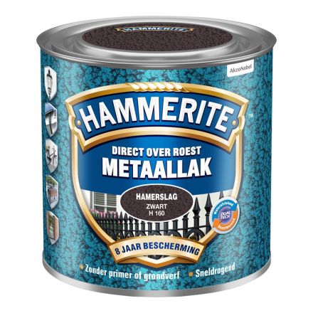 Hammerite Metaallak Hamerslag - H160 Zwart