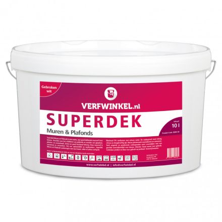 Verfwinkel.nl Superdek Muren & Plafonds Gebroken Wit - 10 Liter
